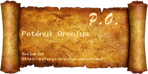 Petényi Orsolya névjegykártya