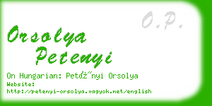 orsolya petenyi business card
